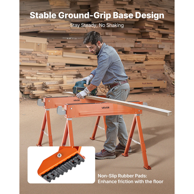 Πάγκος εργασίας VEVOR Saw Horses 2 τεμαχίων βαρέως τύπου, χωρητικότητας 1323 λίβρες για ξυλουργική