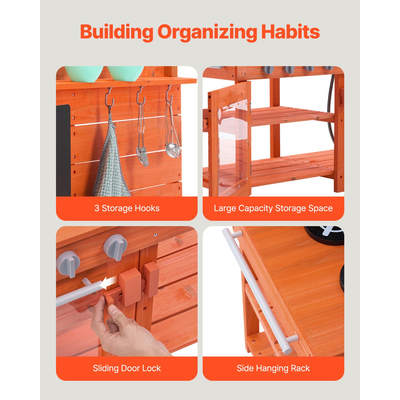 VEVOR Ξύλινο Σετ Παιχνιδιών Εξωτερικού Χώρου από Λάσπη για Παιδιά