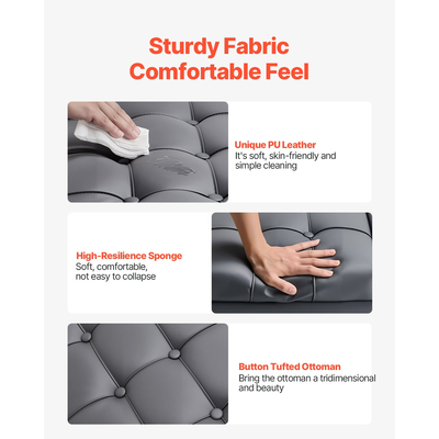 VEVOR 31 ιντσών τετράγωνο δερμάτινο τραπεζάκι σαλονιού με αποθηκευτικό χώρο για σαλόνι