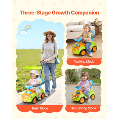 VEVOR Ride On Push Car 25 kg συρόμενο καρότσι για νήπια με προστατευτικά κιγκλιδώματα για παιδιά