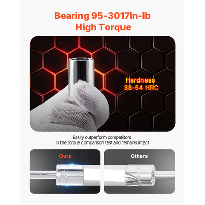 Σετ εργαλείων μηχανικής VEVOR Σετ καρυδάκια 450 τεμαχίων με πορτοκαλί συρτάρι 6,4/9,5/12,7 mm