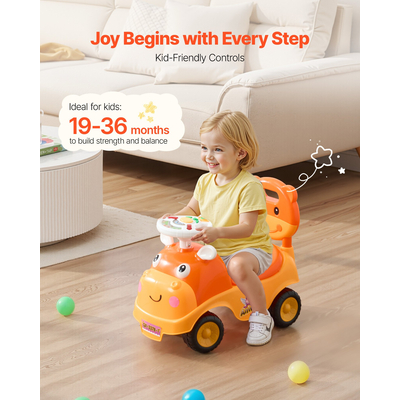 Παιδικό καρότσι VEVOR Ride On Push Car 22 kg με δυνατότητα μεταφοράς ποδιών και μουσικής για παιδιά