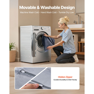 VEVOR Παιδικός καναπές παιχνιδιού, τμηματικός καναπές νηπίων με μπράτσα, σφουγγάρι 28D & κοντό πέλος, Μετατρέψιμος παιδικός καναπές DIY δημιουργικός συνδυασμός για Playroom, υπνοδωμάτιο, σαλόνι, 14 τεμάχια, γκρι