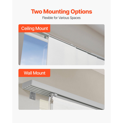Στόρια VEVOR με Επεκτεινόμενη Ράγα από 116 cm έως 218 cm W, Λευκό με Δυνατότητα Κόψιμου
