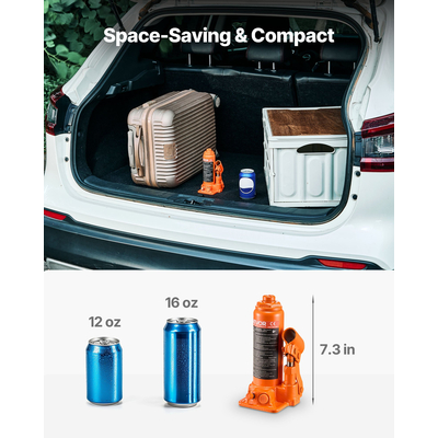 Υδραυλικός γρύλος μπουκαλιού VEVOR, γρύλος υψηλής ανύψωσης 4 τόνων (8818,4 λίβρες) Επισκευή αυτοκινήτων και αυτοκινήτων