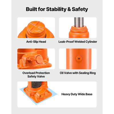 Υδραυλικός γρύλος μπουκαλιού VEVOR, γρύλος υψηλής ανύψωσης 4 τόνων (8818,4 λίβρες) Επισκευή αυτοκινήτων και αυτοκινήτων