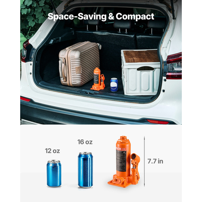 Υδραυλικός γρύλος μπουκαλιού VEVOR, γρύλος υψηλής ανύψωσης 6 τόνων (13227,6 λίβρες) Επισκευή αυτοκινήτων