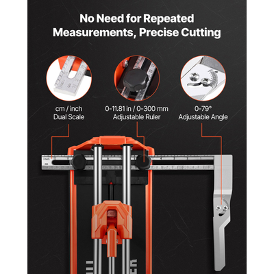Χειροκίνητος κόφτης πλακιδίων VEVOR 430mm για τοίχους και γυαλισμένα πλακάκια, Διπλές ράγες για ακριβή κοπή, Τροχός από καρβίδιο βολφραμίου, Αντιολισθητική λαβή, Ράβδος πίεσης κατά της μετατόπισης, Ακριβείς κοπές για επαγγελματίες και αρχάριους