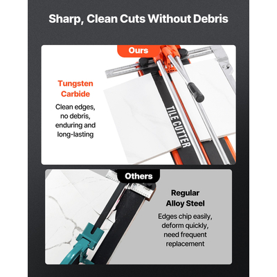 Χειροκίνητος κόφτης πλακιδίων VEVOR 430mm για τοίχους και γυαλισμένα πλακάκια, Διπλές ράγες για ακριβή κοπή, Τροχός από καρβίδιο βολφραμίου, Αντιολισθητική λαβή, Ράβδος πίεσης κατά της μετατόπισης, Ακριβείς κοπές για επαγγελματίες και αρχάριους