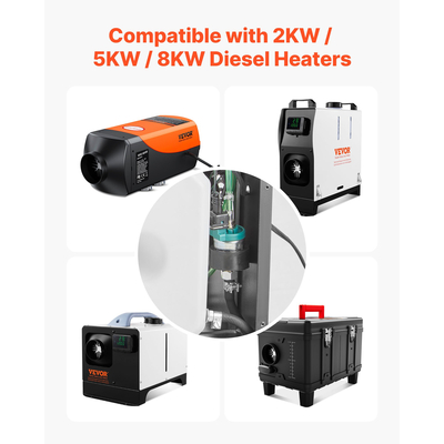 Αντλία καυσίμου θερμαντήρα ντίζελ VEVOR, αντλία δοσομέτρησης καυσίμου ντίζελ θερμαντήρα αέρα αυτοκινήτου 12V DC, αντλίες θερμαντήρων στάθμευσης αέρα ντίζελ αλουμινίου 22ML κατάλληλες για θερμαντήρες ντίζελ 2KW 5KW 8KW, αθόρυβος σχεδιασμός, τεχνολογία παλμών