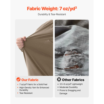 Πουκάμισα VEVOR FR, Ανθεκτικά στη Φλόγα Μακρυμάνικα Ρούχα Ελαφρύ 7 oz Αναπνεύσιμο Βαμβάκι, Ανδρικό Πουκάμισο Εργασίας με Προ-Συρρίκνωση και Τσέπη, για Συγκολλητές, Ηλεκτρολόγους, Γκρι L