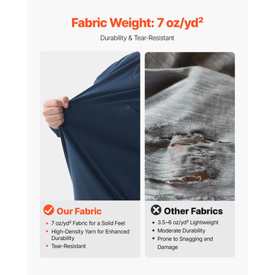 Πουκάμισα VEVOR FR, Πυρίμαχα ρούχα με μακριά μανίκια, ελαφρύ, αναπνεύσιμο βαμβάκι 7 oz, ανδρικό πουκάμισο εργασίας με πυρίμαχη επεξεργασία και τσέπη, για συγκολλητές, ηλεκτρολόγους, μπλε σκούρο XL