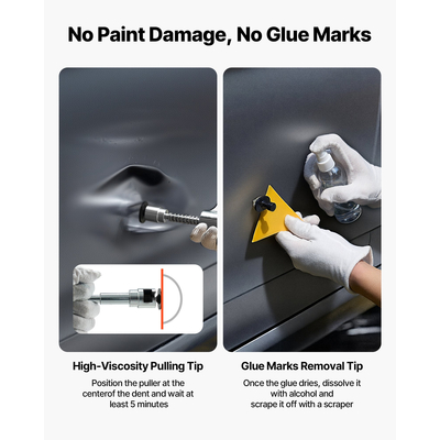 Κιτ αφαίρεσης βαθουλωμάτων VEVOR, κιτ αφαίρεσης βαθουλωμάτων 61 τεμαχίων χωρίς βαφή με χρυσό ανυψωτικό, σφυρί ολίσθησης σε σχήμα T, πιστόλι κόλλας, εργαλεία αφαίρεσης ζημιών από χαλάζι αυτοκινήτου για ψυγείο αυτοκινήτου, επισκευή μεγάλων μικρών θολωμάτων στην πόρτα