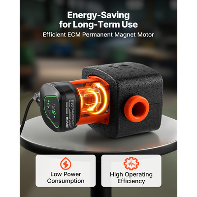 Κυκλοφορητής υψηλής απόδοσης VEVOR LPS25-11PA/180, 117 LPM, μέγιστης ανύψωσης 11 M από χυτοσίδηρο, με βιδωτή σύνδεση, βαλβίδα αντεπιστροφής, αθόρυβη λειτουργία, για σύστημα θέρμανσης σπιτιού