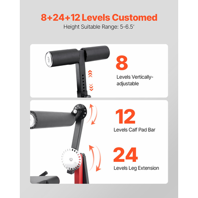 Μηχανή επέκτασης και κάμψης ποδιών VEVOR, Περιστροφική επέκταση ποδιών με καθιστή θέση για μηρούς, Ρυθμιζόμενος εξοπλισμός ειδικών ασκήσεων κάτω μέρους σώματος, Βαρύς πάγκος γυμναστικής για οικιακή γυμναστική, Χωρητικότητα 550 λίβρες