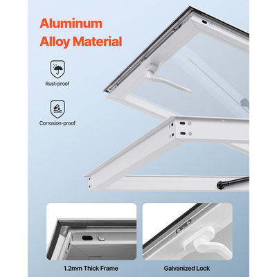 Παράθυρο VEVOR Concession 92x92 cm, Πλαίσιο αλουμινίου για φορτηγό τροφίμων, Παράθυρο σερβιρίσματος με βάση έως 85 μοίρες με πόρτα τέντας και γάντζο έλξης, Ανθεκτικό στο νερό της βροχής για ρυμουλκούμενα παραχώρησης