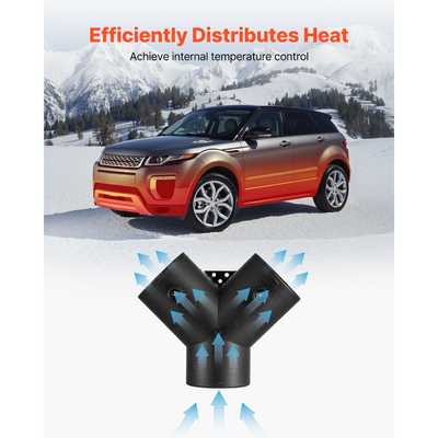 Σύνδεσμος θερμαντήρα ντίζελ VEVOR, Αξεσουάρ σύνδεσης αγωγού θερμαντήρα ντίζελ 75 mm, 3-οδικός αγωγός εξαερισμού διακλάδωσης Y για θερμαντήρες ντίζελ με 2 περιστρεφόμενες βαλβίδες 90°, Μαύροι σύνδεσμοι σύνδεσης για θερμαντήρες 2KW 5KW 8KW