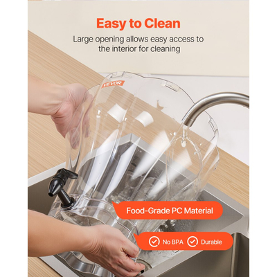 Διανομέας ποτών VEVOR, Διανομέας ποτών 13 λίτρων για πάρτι, Πλαστικοί διανομείς χυμών με βρύση χωρίς στάλαξη, Διανομείς νερού με παγωμένο τσάι, λεμονάδα και χυμό, για εστιατόρια, ξενοδοχεία, πάρτι