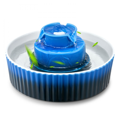 Κεραμικό σιντριβάνι νερού για γάτες VEVOR, σιντριβάνι για κατοικίδια Cupcake 2,1 L, πορσελάνινος διανομέας νερού για γάτες με εξαιρετικά αθόρυβη αντλία, περιοχή πόσης 360° και σύστημα φιλτραρίσματος πολλαπλών στρώσεων, για πόση από γάτες και σκύλους (μπλε)