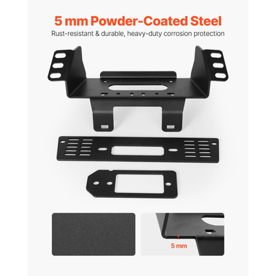 Βάση βαρούλκου VEVOR, Χωρητικότητα βαρούλκου 907-1633 kg, Βάση βαρούλκου ρυμούλκησης για επιλεγμένα μοντέλα Polaris Ranger (2010-2021), Σχεδιασμός 3 οπών στήριξης, Χάλυβας με ηλεκτροστατική βαφή, Κατάλληλο για διάσωση σε λασπωμένους δρόμους