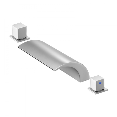 Βρύση μπανιέρας VEVOR Roman, Βρύση μπανιέρας με καταρράκτη 3 οπών, Σετ βρυσών μπανιέρας Roman με 2 λαβές, Σετ βρυσών μπανιέρας για πλύσιμο κατοικίδιων, Φροντίδα μωρού, Μπάνιο ενηλίκων, Ασημί, Διπλή ροή νερού