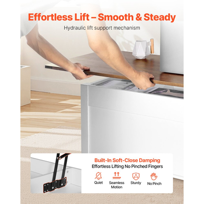 Τραπεζάκι σαλονιού VEVOR 1200 mm με ανυψούμενη επιφάνεια, Ρουστίκ κεντρικό τραπέζι με πόρτα αχυρώνα και κρυφό χώρο αποθήκευσης, Μοντέρνα ορθογώνια ανυψούμενη επιφάνεια τραπεζιού για σαλόνι, γραφείο, σπίτι, εύκολη συναρμολόγηση, λευκό