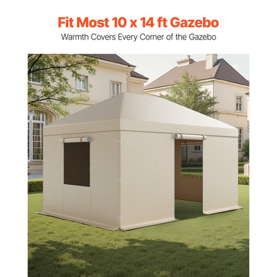 Κάλυμμα χειμερινού κιόσκι VEVOR για κιόσκια με σκληρή οροφή 3,08 x 4,39 m, κάλυμμα κιόσκι παντός καιρού με πλαϊνά τοιχώματα και παράθυρα, υλικό PE υψηλής πυκνότητας, καλύμματα κλειστού στεγάστρου αποθήκευσης, τα κιόσκια δεν περιλαμβάνονται