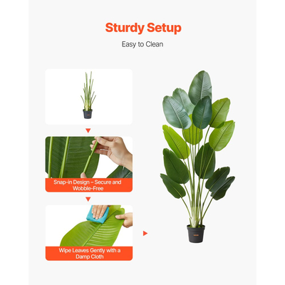 Τεχνητό Πουλί του Παραδείσου VEVOR Ύψος 1829 mm, Ψεύτικα Τροπικά Φυτά με 13 Κορμούς & Λευκή Γλάστρα, Δέντρο από Μετάξι με Ψεύτικο Δάπεδο, Μεγάλα Δέντρα για Διακόσμηση Σπιτιού, Γραφείου, Σαλόνι, Εσωτερικού Χώρου, Εξωτερικού Χώρου