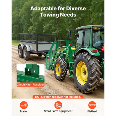 Πιρούνια παλετών VEVOR Skid Steer, Ονομαστική χωρητικότητα φορτίου 1814 kg, Προσάρτημα πλαισίου πιρουνιού παλέτας με λεπίδες περονοφόρου ανυψωτικού πιρουνιού παλέτας 122 cm, Δέκτης ρυμούλκησης 50,8 mm και μανίκια λόγχης, Κατάλληλο για τρακτέρ JD