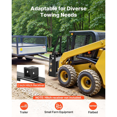 Πιρούνια παλετών VEVOR Skid Steer, Ονομαστική χωρητικότητα 1814 kg, Προσάρτημα πλαισίου πιρουνιού παλέτας με λεπίδες περονοφόρου ανυψωτικού πιρουνιού παλέτας 1065 mm, Δέκτης ρυμούλκησης 50,8 mm και μανίκια λόγχης, Κατάλληλο για Skid Steer, Τρακτέρ