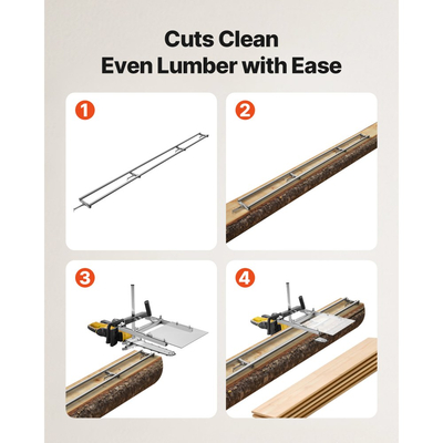 Σύστημα οδηγών φρεζαρίσματος ραγών VEVOR, κιτ φρεζαρίσματος αλυσοπρίονου 3,66 m με 4 εγκάρσιες ράβδους, σύστημα ραγών φρεζαρίσματος αλουμινίου που λειτουργεί με αλυσοπρίονο, 2 σφήνες, ρυθμιζόμενο κιτ οδηγών φρεζαρίσματος ραγών για οικοδόμους και ξυλουργούς