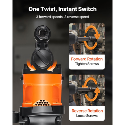 Κρουστικό κλειδί αέρα VEVOR 1 ίντσας, ροπή σπάσιμο παξιμαδιών έως 2400N.m, πνευματικό πιστόλι κρούσης 6 ταχυτήτων 6000RPM με εκτεταμένο αμόνι 152,4 mm για βαρέα φορτηγά, λεωφορεία, γεωργικά μηχανήματα