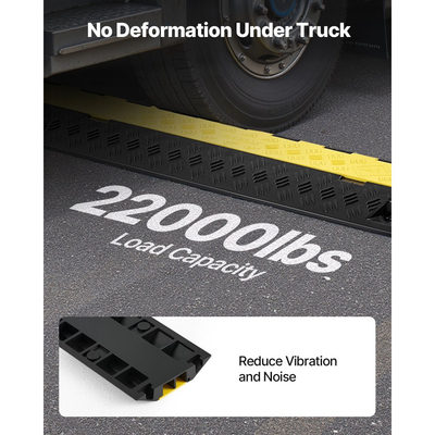 Ράμπα προστασίας καλωδίων VEVOR, χωρητικότητα 9.979 kg/άξονα, κάλυμμα εύκαμπτου σωλήνα TPU βαρέως τύπου 2 καναλιών, κανάλι 31 x 28 mm, σαμαράκι ταχύτητας κυκλοφορίας με άνοιγμα στο πάνω μέρος, για εσωτερική και εξωτερική χρήση, 3 τεμάχια