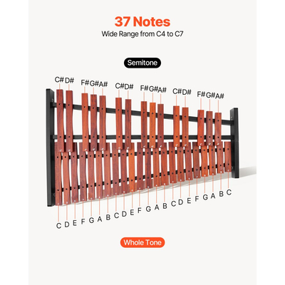 Ξυλόφωνο VEVOR Glockenspiel, 37 Νότες, Ξύλινο Επαγγελματικό Κρουστό Όργανο Ξυλόφωνου, με Βάση Ρυθμιζόμενου Ύψους, 4 Σφυριά, Τσάντα Μεταφοράς, Κιτ Μουσικών Οργάνων για Αρχάριους για Ενήλικες και Παιδιά