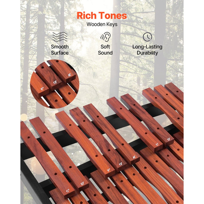Ξυλόφωνο VEVOR Glockenspiel, 37 Νότες, Ξύλινο Επαγγελματικό Κρουστό Όργανο Ξυλόφωνου, με Βάση Ρυθμιζόμενου Ύψους, 4 Σφυριά, Τσάντα Μεταφοράς, Κιτ Μουσικών Οργάνων για Αρχάριους για Ενήλικες και Παιδιά