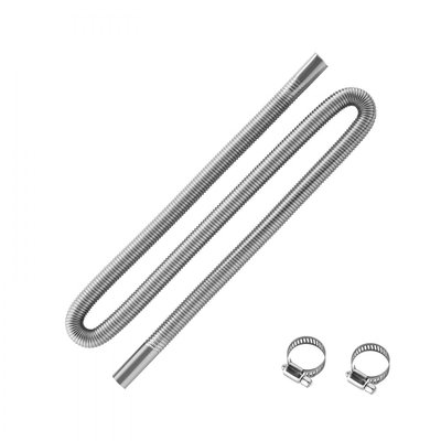 Σωλήνας εξάτμισης VEVOR, Σωλήνας εξάτμισης από ανοξείδωτο χάλυβα 1490 mm, Εύκαμπτος σωλήνας εξάτμισης θερμαντήρα ντίζελ με 2 σφιγκτήρες, Κιτ σωλήνων εξάτμισης Αξεσουάρ θερμαντήρα ντίζελ για θερμαντήρες ντίζελ 2KW 5KW 8KW