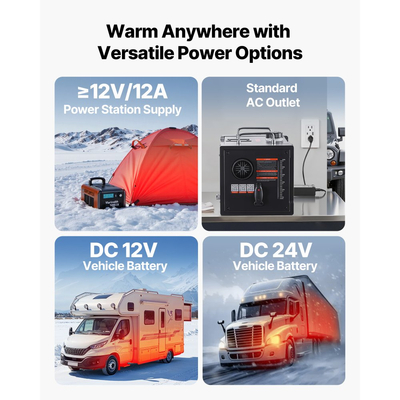 Θερμαντήρας Diesel VEVOR, 8KW, DC 12V/24V, Φορητός Αεροθερμαντήρας Diesel Όλα σε Ένα με Έλεγχο Bluetooth APP, Τηλεχειριστήριο και Οθόνη LCD, Ρεζερβουάρ Καυσίμου 7 L για Φορτηγά, Φορτηγάκια, RV, Τροχόσπιτα και Γκαράζ