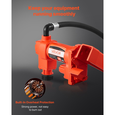 Αντλία μεταφοράς καυσίμου VEVOR 230V, 15 GPM 57 L/min, ηλεκτρική αντλία μεταφοράς λαδιού AC, με ακροφύσιο καυσίμου αυτόματης απενεργοποίησης και εύκαμπτο σωλήνα εκκένωσης, κιτ υψηλής ροής για βενζίνη, ντίζελ, κηροζίνη, βιοντίζελ, μείγματα αιθανόλης