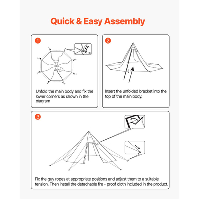 Σκηνή VEVOR για 4 άτομα, Σκηνές Camping Tipi με γρύλο κουζίνας και εσωτερική σκηνή, Φορητές σκηνές χειμερινής κατασκήνωσης με φούστα χιονιού, Εύκολη εγκατάσταση, Αδιάβροχες σκηνές καταφυγίου 4 εποχών για ψάρεμα με σακίδιο πλάτης