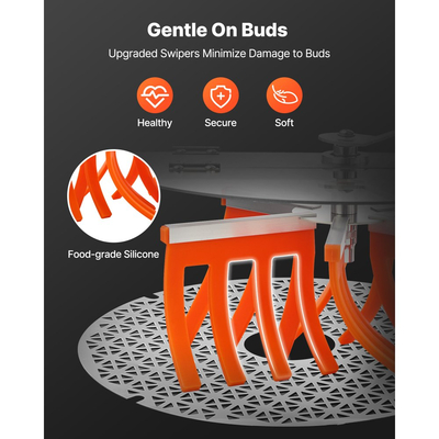 Χειροκίνητο ψαλίδι φύλλων VEVOR, ψαλίδι μπουμπουκιών Reaper Bowl 370 mm με λεπίδες από ανοξείδωτο ατσάλι, οπτική κοπή, μηχανή κοπής υγρής και ξηρής υδροπονίας με δίσκο, περιστρεφόμενη περιστροφή για μπουμπούκια φυτών και λουλούδια