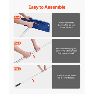 Τσουγκράνα χιονιού VEVOR, πλαστική λεπίδα PP 60cm, ρυθμιζόμενη ξύστρα χιονιού στέγης 1,18-5,55 m με ρόδες, εργαλείο αφαίρεσης χιονιού με αντιολισθητική λαβή, ελαφριά τσουγκράνα στέγης σπιτιού για αφαίρεση φύλλων και υπολειμμάτων