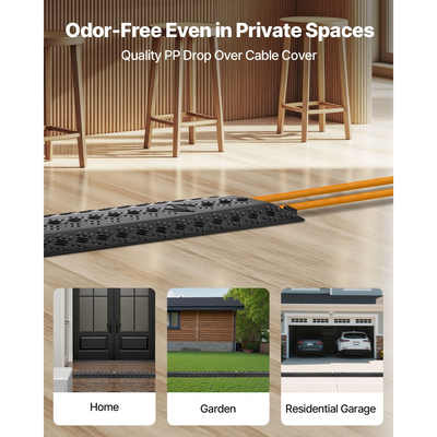 Κάλυμμα καλωδίου VEVOR Drop Over, Χωρητικότητα φορτίου 7.938 kg/άξονα, Προστατευτική ράμπα εύκαμπτου σωλήνα καλωδίου βαρέως τύπου, Κάλυμμα καλωδίου δαπέδου, για περιοχές με μεγάλη κυκλοφορία πεζών, Εσωτερικού χώρου, Εξωτερικού χώρου, Σπιτιού, Γραφείου, Αποθήκης, 1 τεμάχιο