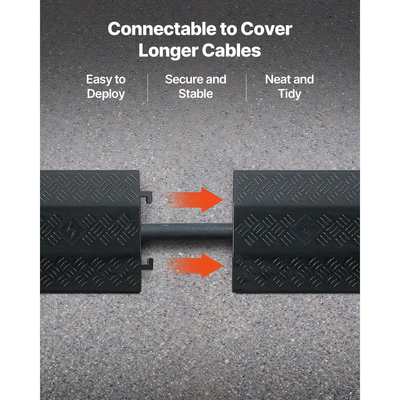 Κάλυμμα καλωδίου VEVOR Drop Over, Χωρητικότητα φορτίου 7.938 kg/άξονα, Προστατευτική ράμπα εύκαμπτου σωλήνα καλωδίου βαρέως τύπου, Κάλυμμα καλωδίου δαπέδου, για περιοχές με μεγάλη κυκλοφορία πεζών, Εσωτερικού χώρου, Εξωτερικού χώρου, Σπιτιού, Γραφείου, Αποθήκης, 1 τεμάχιο