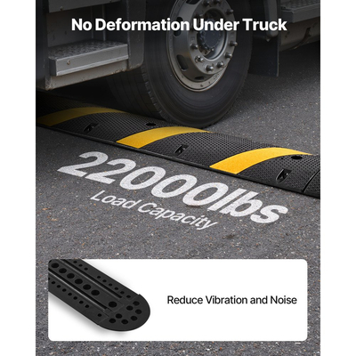 Ελαστικό σκαμπανεβαστικό VEVOR 1830MM, 2 κανάλια, σκαμπανεβαστικό σκαμπανεβάσματος βαριάς κυκλοφορίας, ικανότητα φορτίου 9.979 kg/άξονα, ράμπα προστασίας καλωδίων με βίδες επέκτασης, για ασφαλτοστρωμένο σκυρόδεμα, χαλίκι, συσκευασία 1
