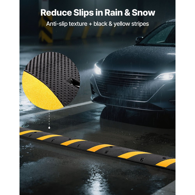 Ελαστικό σκαμπανεβαστικό VEVOR 1830MM, 2 κανάλια, σκαμπανεβαστικό σκαμπανεβάσματος βαριάς κυκλοφορίας, ικανότητα φορτίου 9.979 kg/άξονα, ράμπα προστασίας καλωδίων με βίδες επέκτασης, για ασφαλτοστρωμένο σκυρόδεμα, χαλίκι, συσκευασία 1