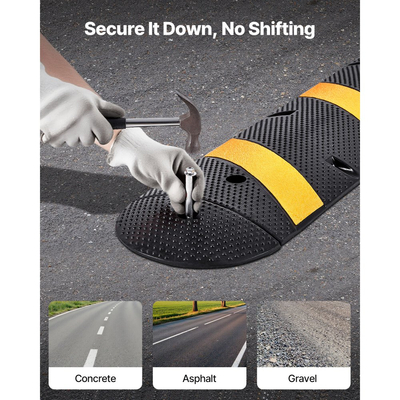 Ελαστικό σκαμπανεβαστικό VEVOR 1830MM, 2 κανάλια, σκαμπανεβαστικό σκαμπανεβάσματος βαριάς κυκλοφορίας, ικανότητα φορτίου 9.979 kg/άξονα, ράμπα προστασίας καλωδίων με βίδες επέκτασης, για ασφαλτοστρωμένο σκυρόδεμα, χαλίκι, συσκευασία 1