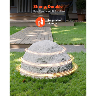 Ψεύτικο κάλυμμα βράχου VEVOR, εξωτερικό ψεύτικο κάλυμμα αντλίας φρεατίου, ρεαλιστική φυσική υφή, ελαφρύς και ανθεκτικός στις καιρικές συνθήκες τεχνητός ογκόλιθος πολυρεζίνης για διακόσμηση κήπου και αυλής, γκρι, μικρό μέγεθος