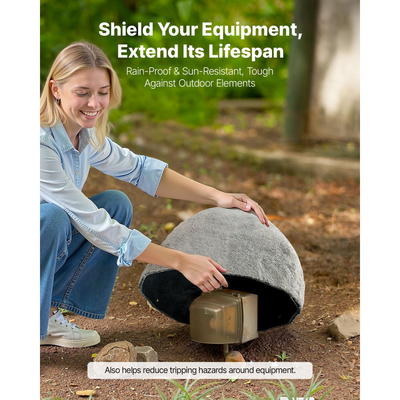 Ψεύτικο κάλυμμα βράχου VEVOR, εξωτερικό ψεύτικο κάλυμμα αντλίας φρεατίου, ρεαλιστική φυσική υφή, ελαφρύς και ανθεκτικός στις καιρικές συνθήκες τεχνητός ογκόλιθος πολυρεζίνης για διακόσμηση κήπου και αυλής, γκρι, μικρό μέγεθος