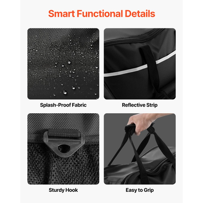 Τσάντα σέλας VEVOR για μοτοσικλέτα, 18 λίτρα, συμβατή με Harley Davidson 1993-2022 Touring Road/Street Glide/Electra Glide/Road King, μαύρη