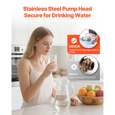 Αντλία ανακυκλοφορίας ζεστού νερού VEVOR, 38 LPM, Σύστημα κυκλοφορητή άμεσης κυκλοφορίας, Έλεγχος 3 ταχυτήτων, 100W, AC 220-240V, Προσαρμογέας G3/4 σε G1/2, Κεφαλή από ανοξείδωτο χάλυβα, για σύστημα θερμοσίφωνα